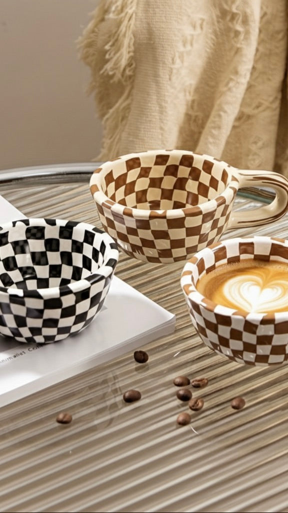 Checkered Ceramic Mug