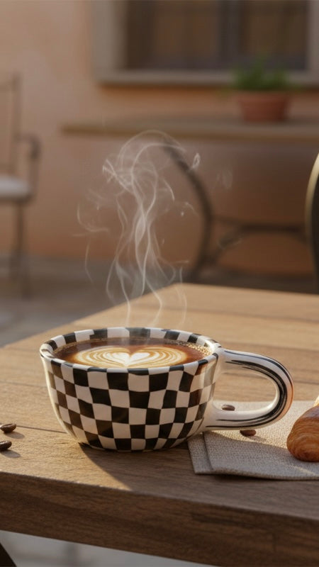 Checkered Ceramic Mug