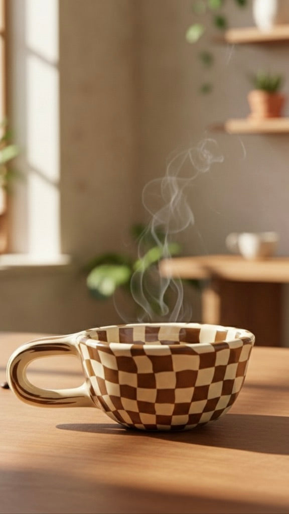 Checkered Ceramic Mug