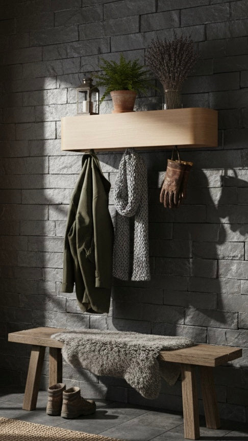 Natural Wood Rack Wall