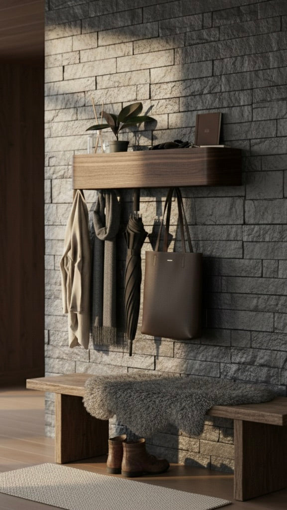 Natural Wood Rack Wall