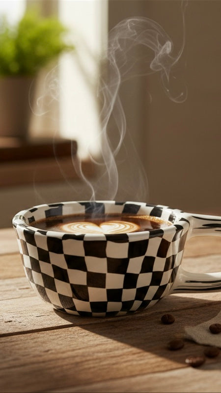 Checkered Ceramic Mug