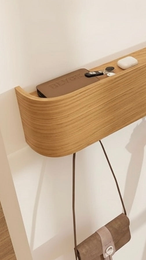 Natural Wood Rack Wall